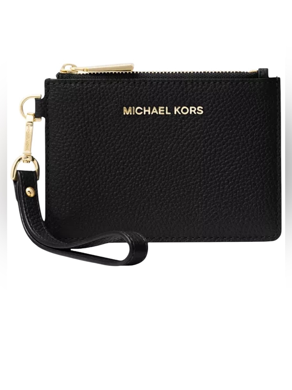EUC MICHAEL Michael Kors Leather Jet Set Small Coin Purse Zip Closure Gold HW